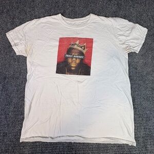 Graphic White T-Shirt LG Notorious B.I.G. Retro
